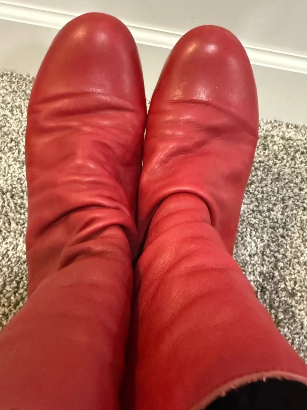 Bos&co Madrid Women's Red Leather Ankle Boots - Size 40 EU or 9 US